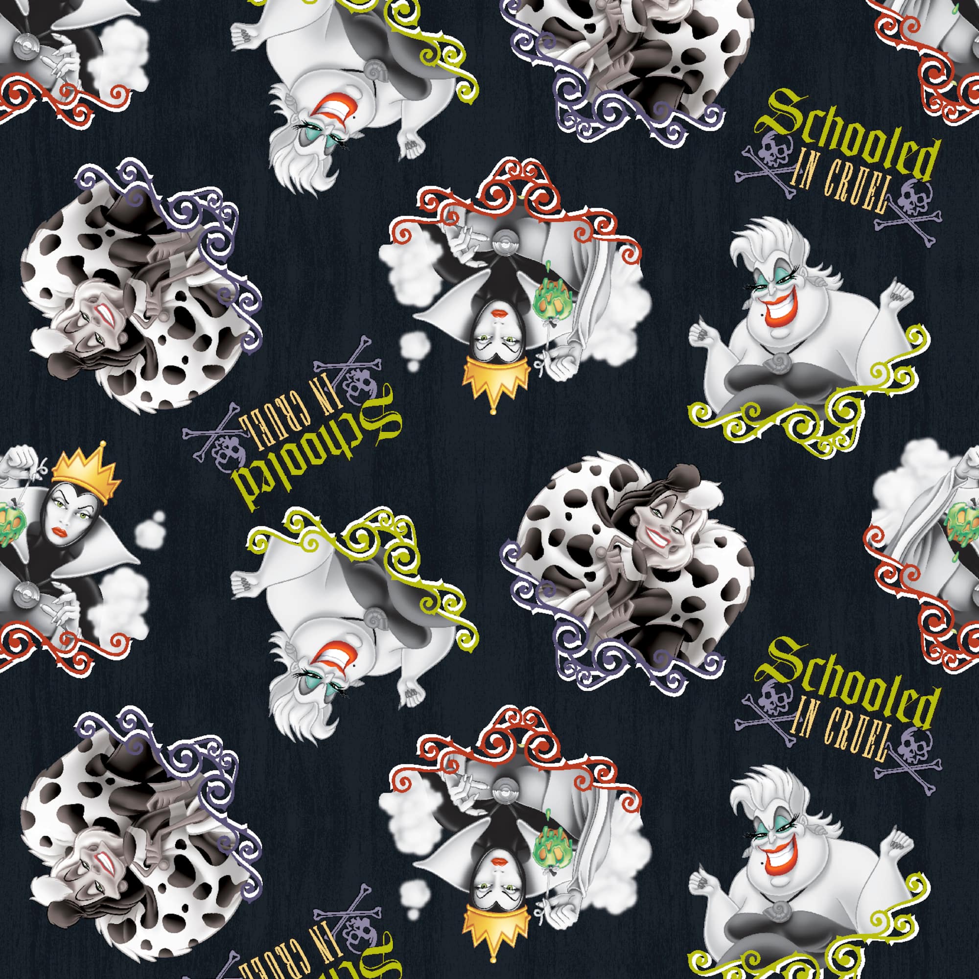 Disney® Villains Black Schooled in Cruel Cotton Fabric